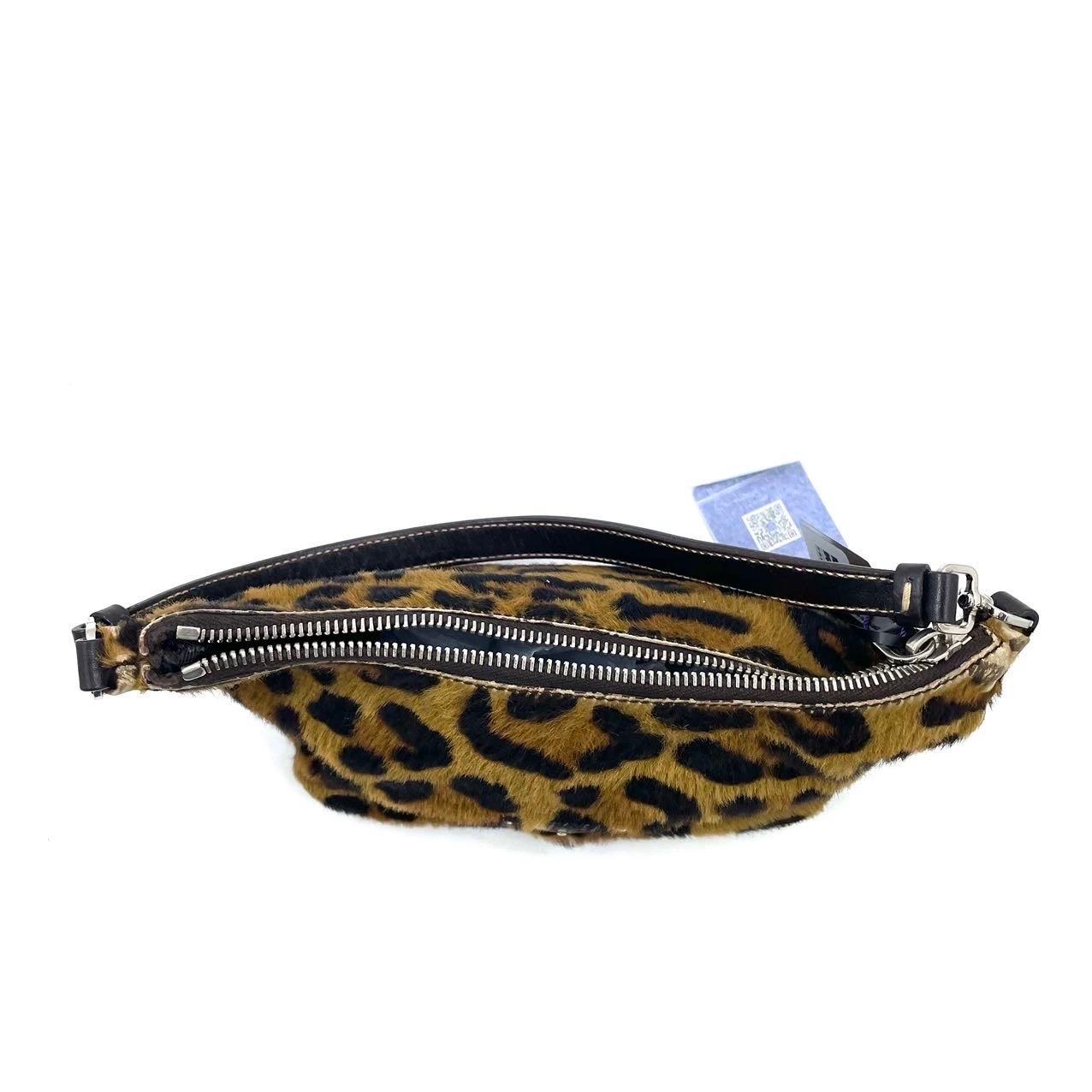 Prada Leopard Print Pony-style Calfskin Mini Clutch in vendita 8