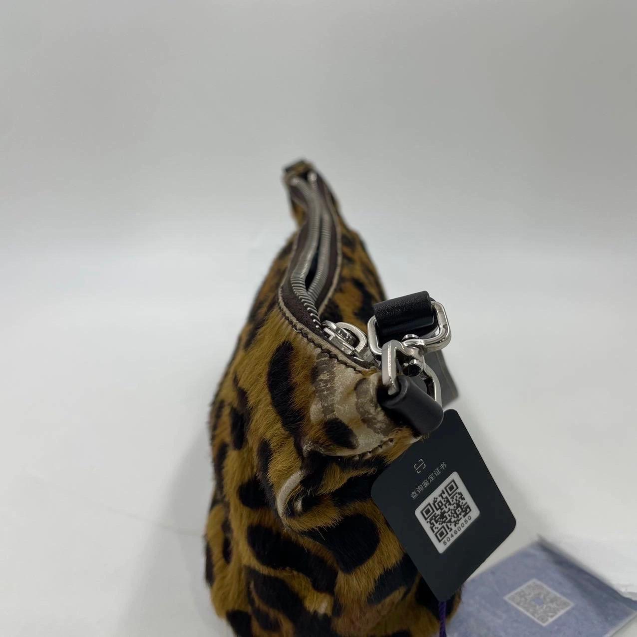 Prada Leopard Print Pony-style Calfskin Mini Clutch in vendita 9
