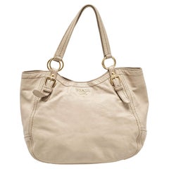 Prada Light Beige Leder Tote