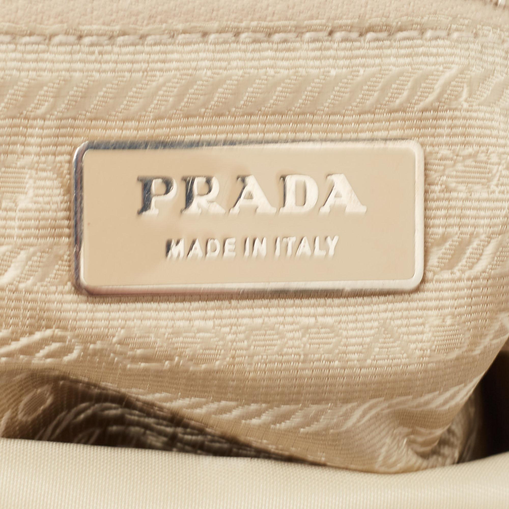 Prada Light Beige Nylon Messenger Bag For Sale 2