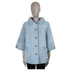 PRADA light blue 2019 SHEARLING FUR SHORT SLEEVE Jacket 40 S