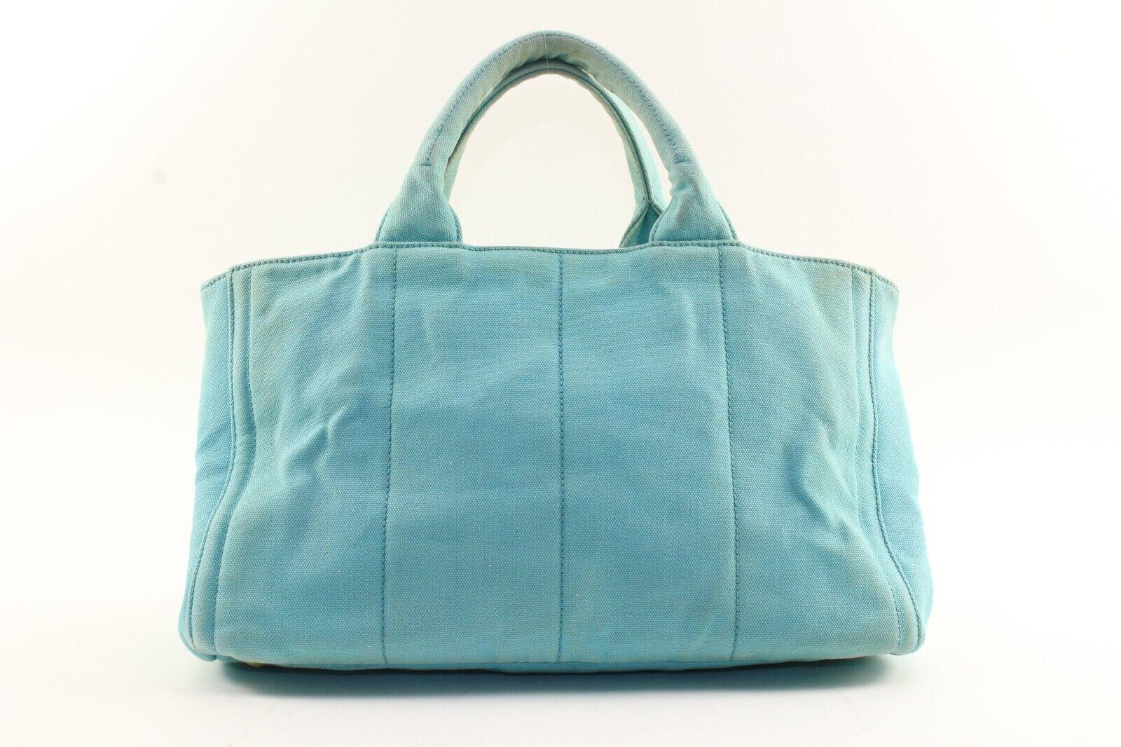 PRADA Light Blue 2way Crystal Grommet Tote 1PR1220K In Good Condition For Sale In Dix hills, NY