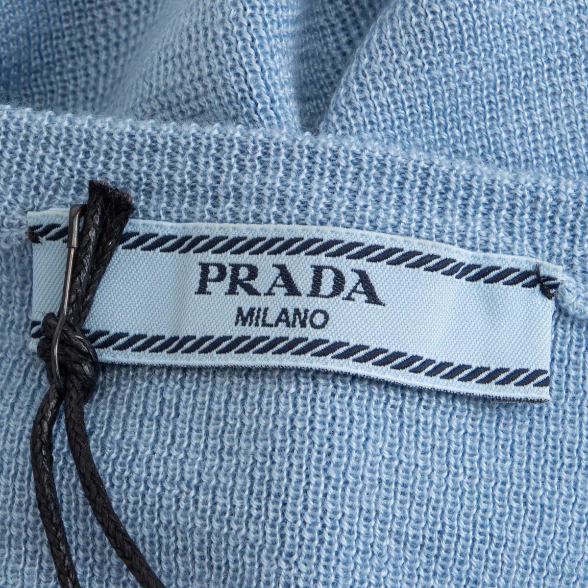 Women's PRADA light blue cashmere silk Sleeveless Sweater 48 XXL