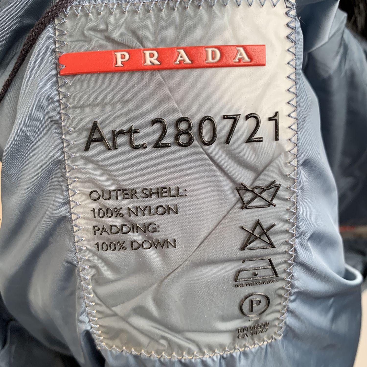 Prada Light Blue Hooded Down Jacket Art. 280721 Size 40 1