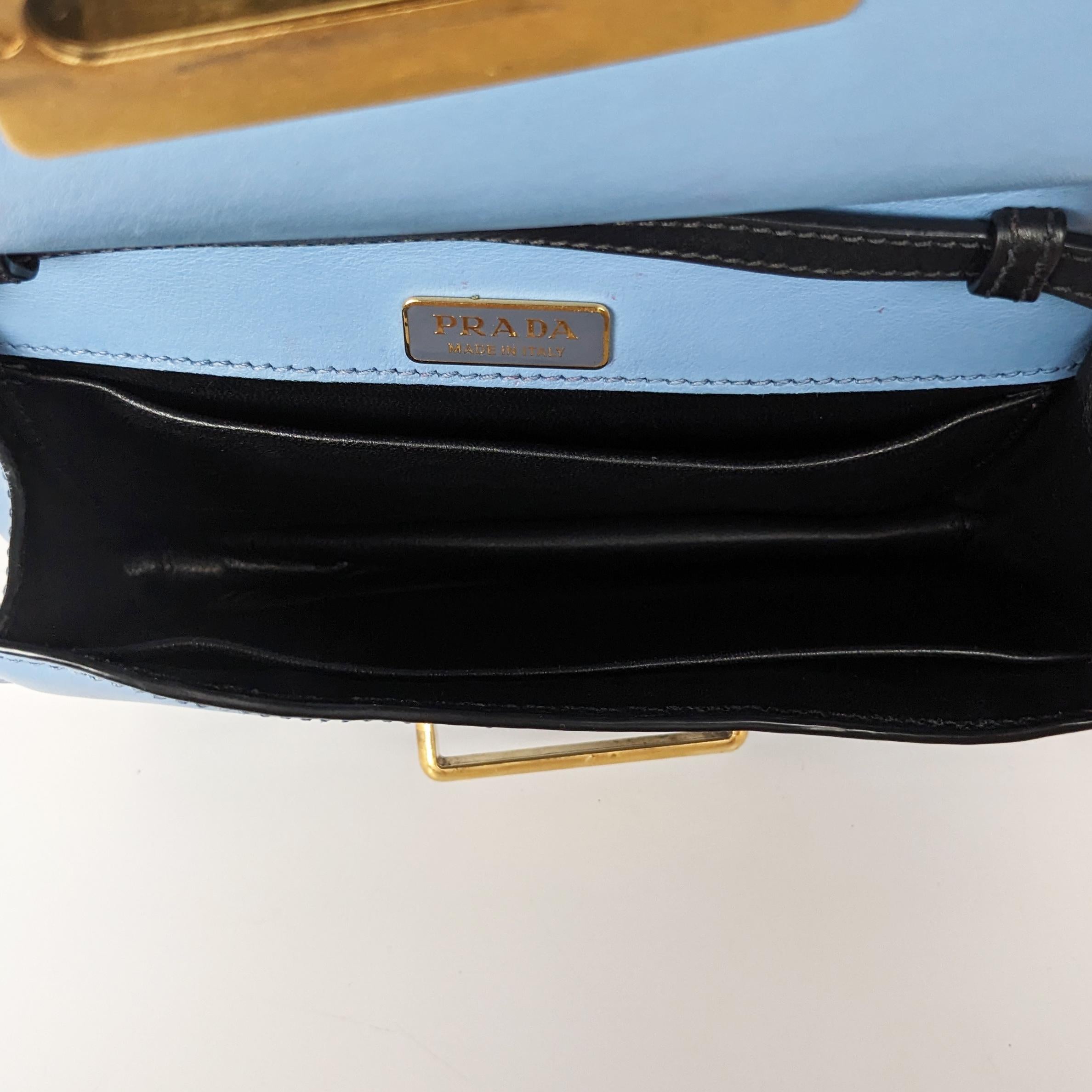 Prada Cahier Moon And Stars Celestial Astrology Blue Leather