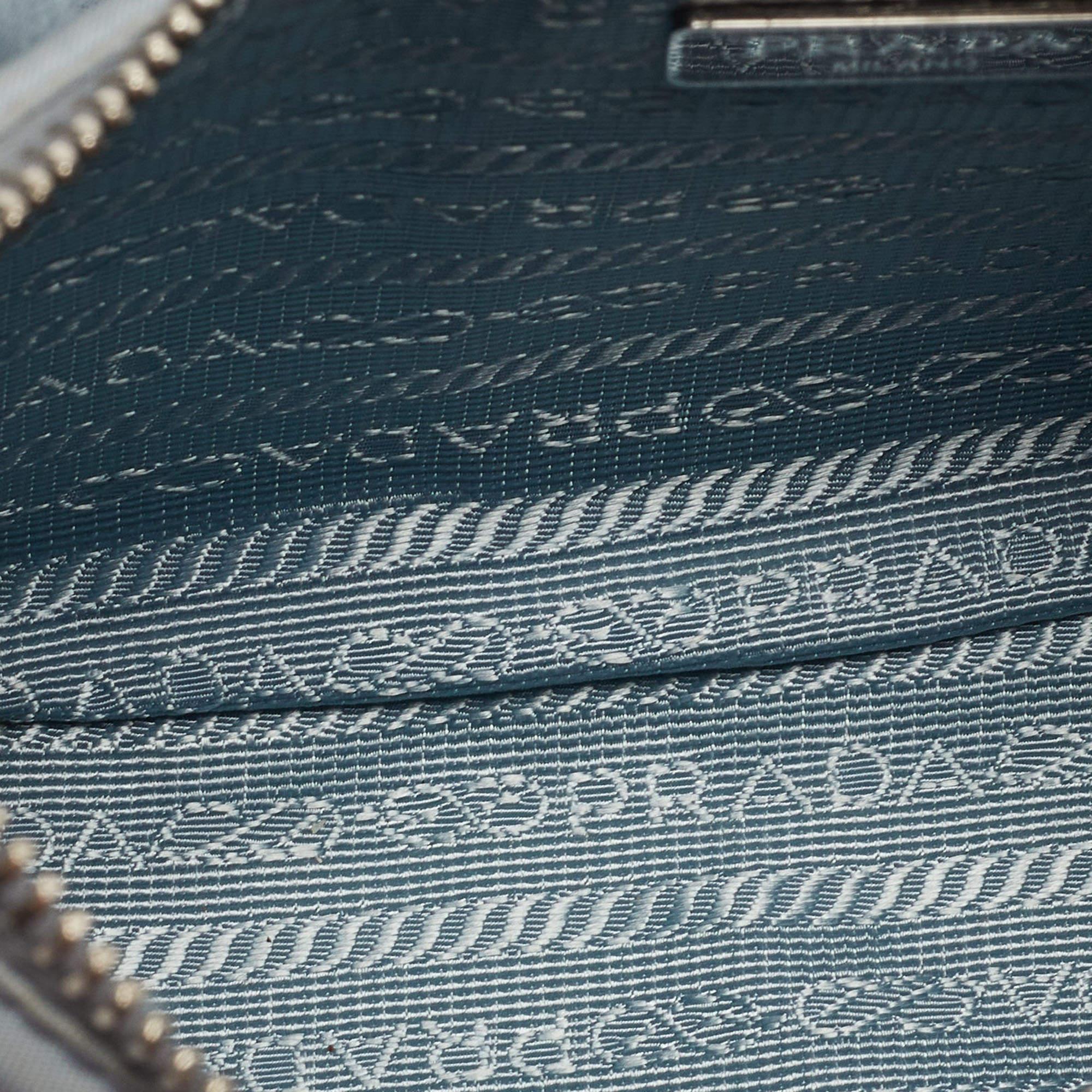 Prada Light Blue Nylon and Leather Re-Edition 2005 Baguette Bag 3