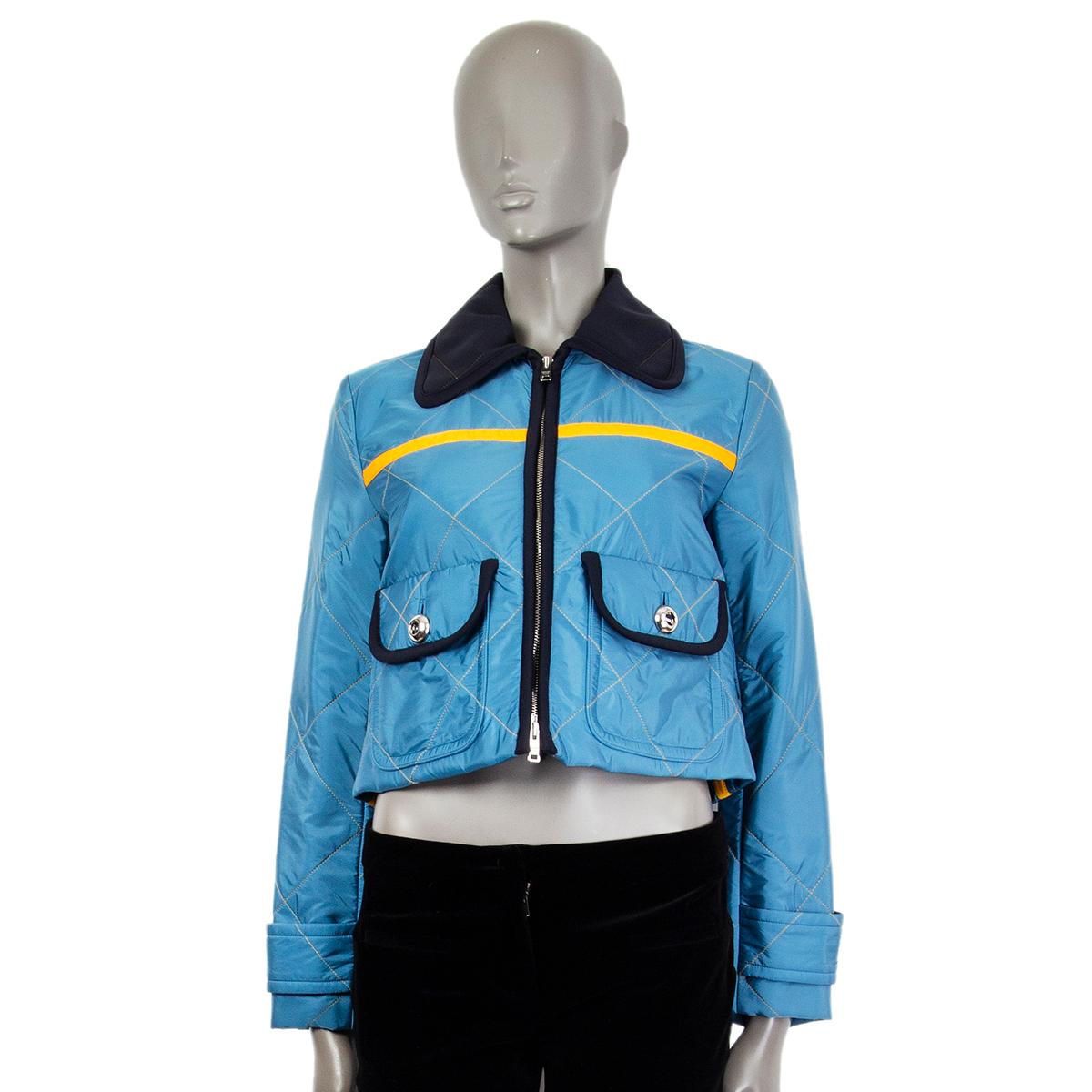 prada blue leather jacket