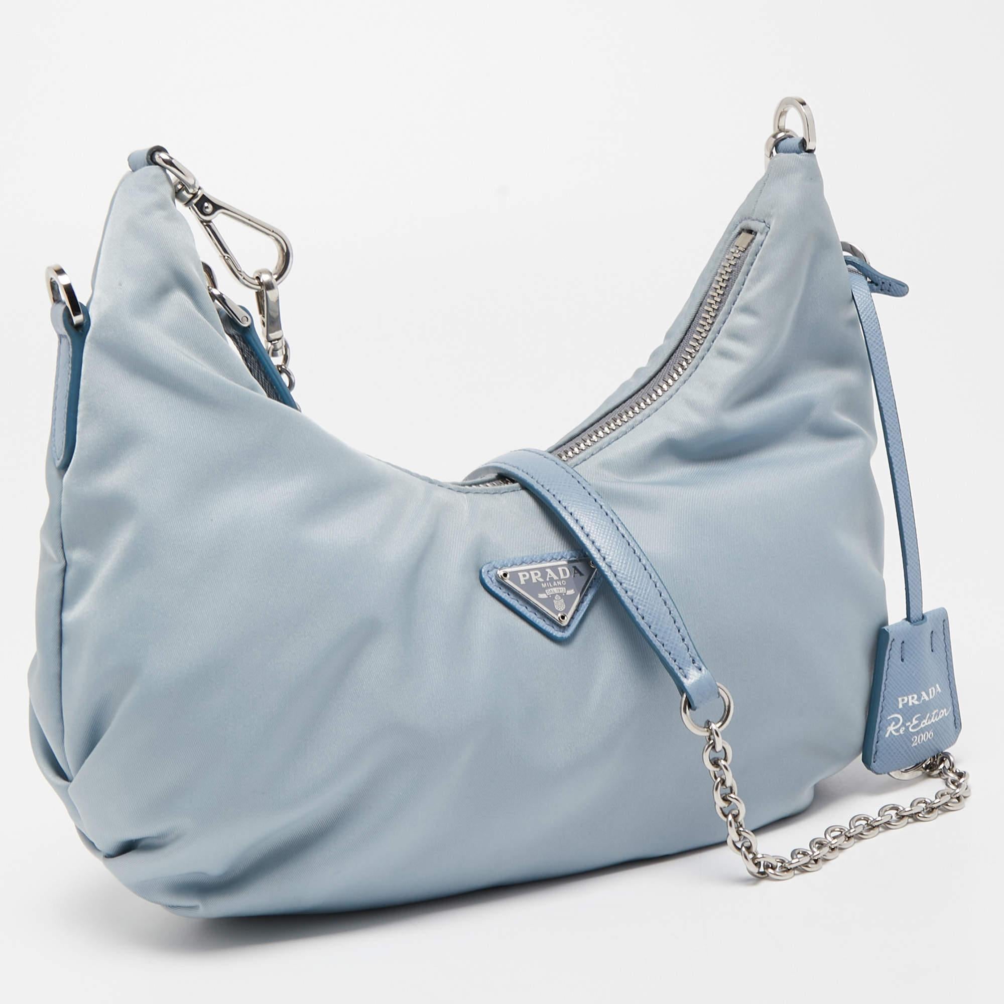 Prada Light Blue Nylon Re-Edition 2006 Crossbody Bag 6