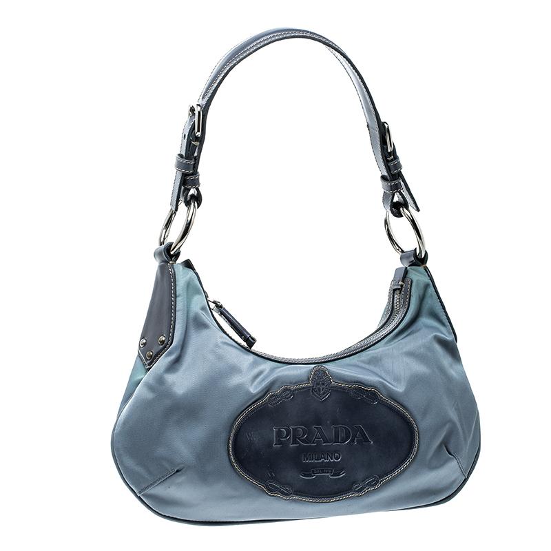 Prada Light Blue Nylon Shoulder Bag 2