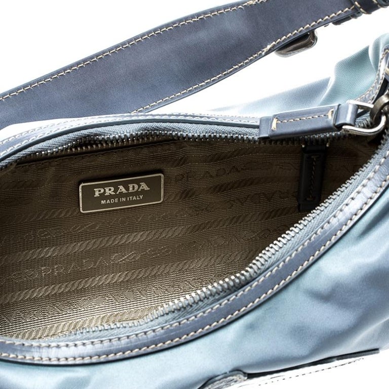 Prada Light Blue Nylon Shoulder Bag For Sale at 1stDibs prada