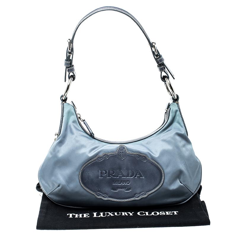 Prada Light Blue Nylon Shoulder Bag 3