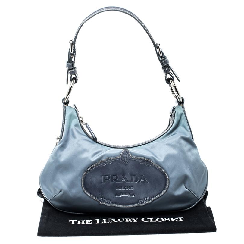 Prada Light Blue Nylon Shoulder Bag 3
