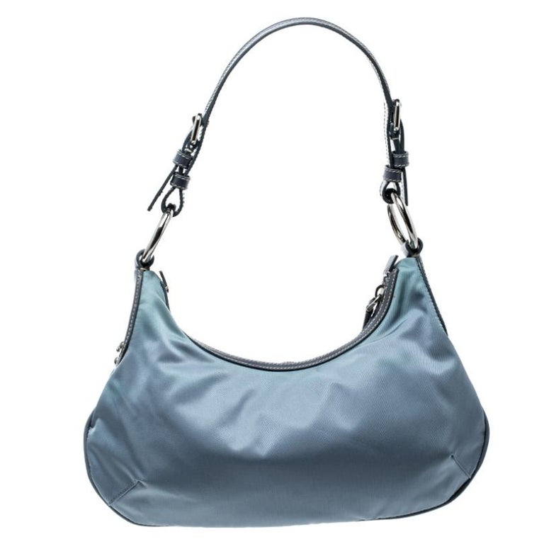 Prada Light Blue Nylon Shoulder Bag For Sale at 1stDibs prada