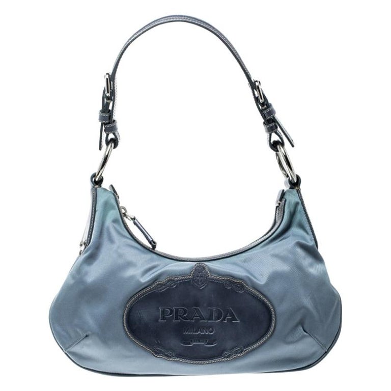 Prada Light Blue Nylon Shoulder Bag For Sale at 1stDibs prada