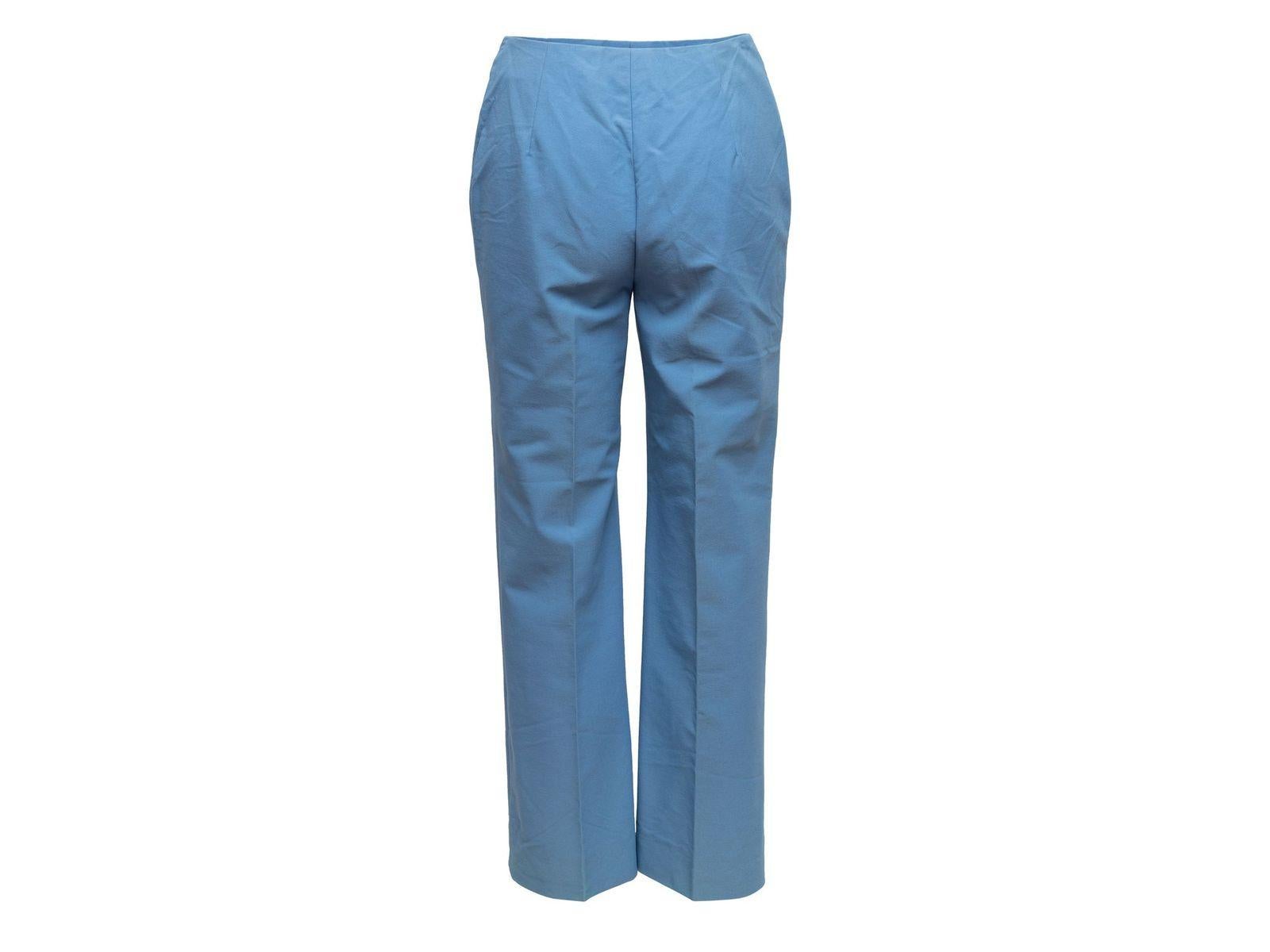Prada Light Blue Nylon Straight-Leg Pants 3