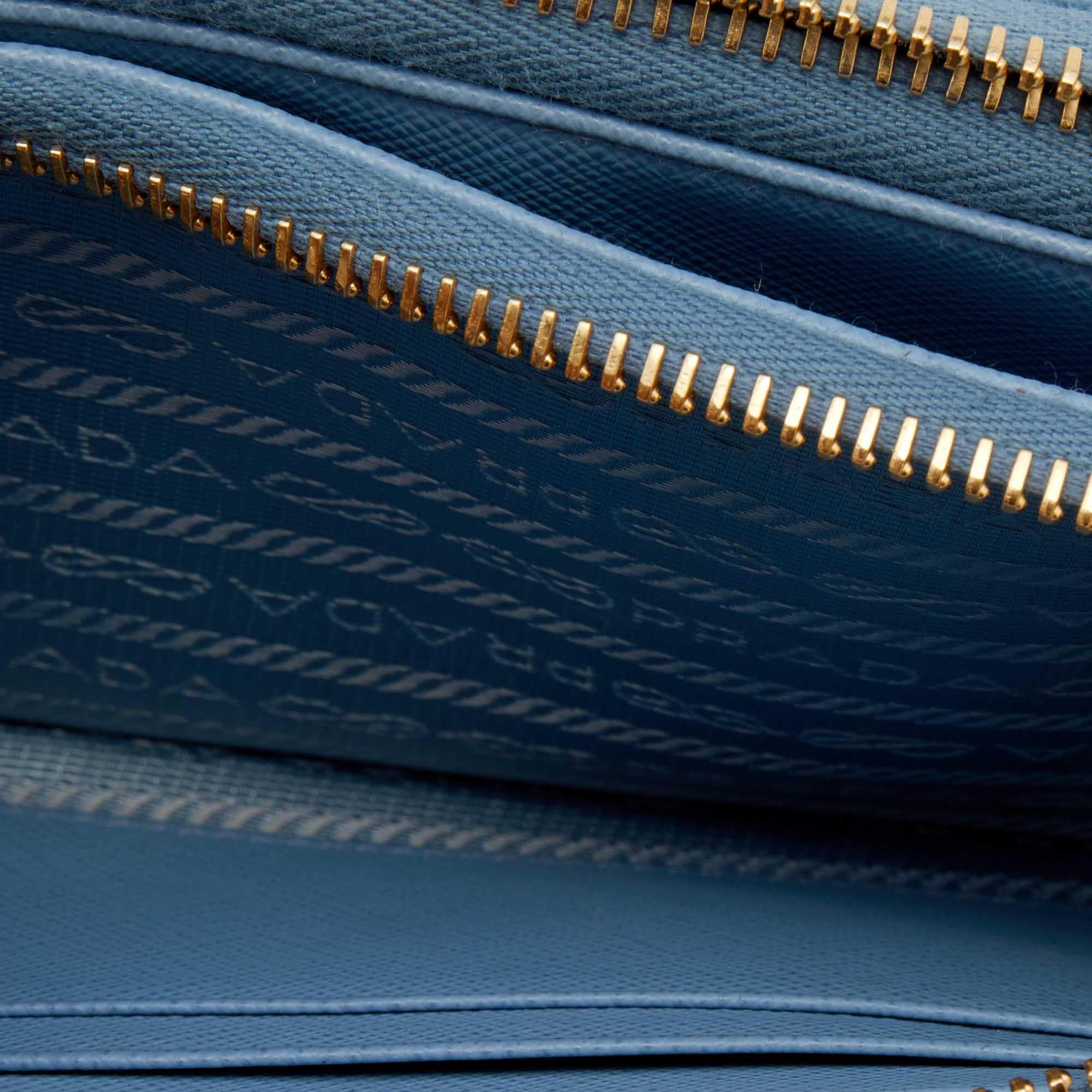Prada Light Blue Saffiano Lux Leather Crossbody Bag 1