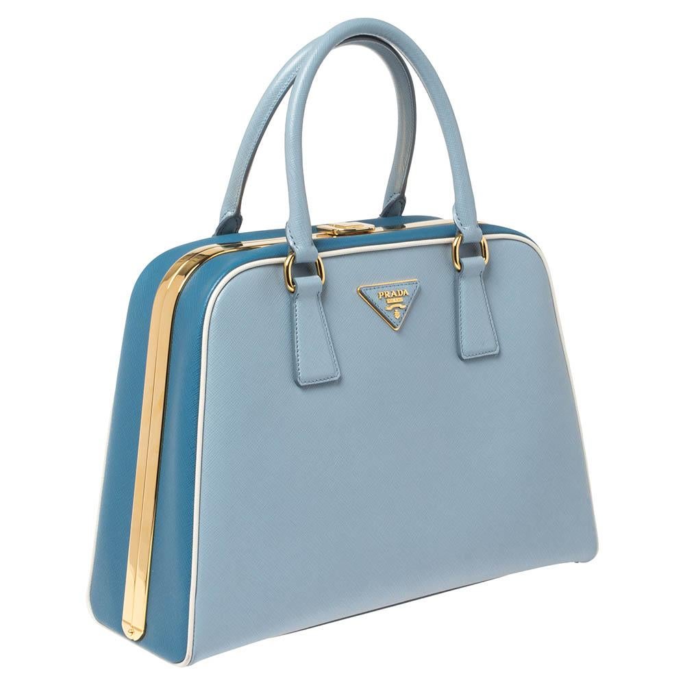 light blue satchel