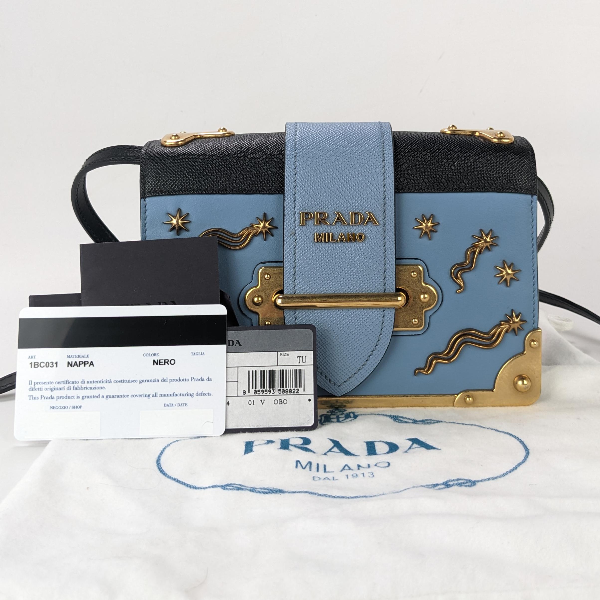 Prada Light Blue Small Astrology Crossbody Bag 1