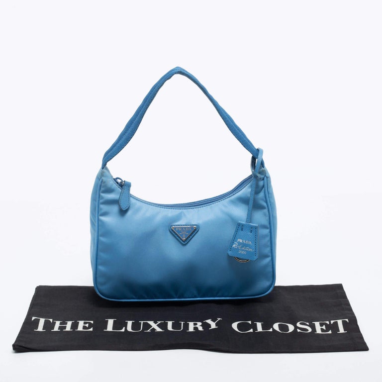 Prada Re-Edition 2005 Nylon Bag Baby Blue - The Shoe Box