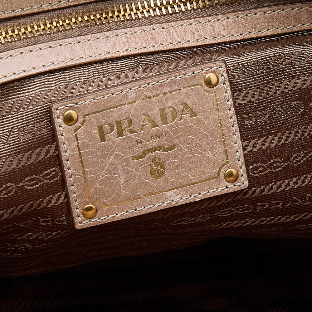 Prada Light Brown Leather Shopper Tote 6