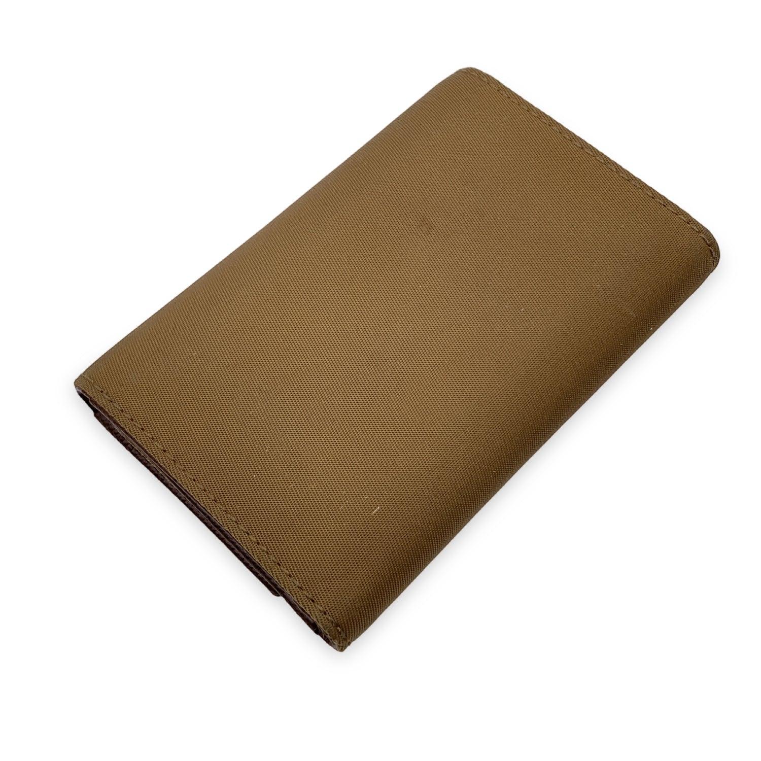 Prada Light Brown Nylon Canvas 6 Key Case Holder Pouch In Excellent Condition In Rome, Rome