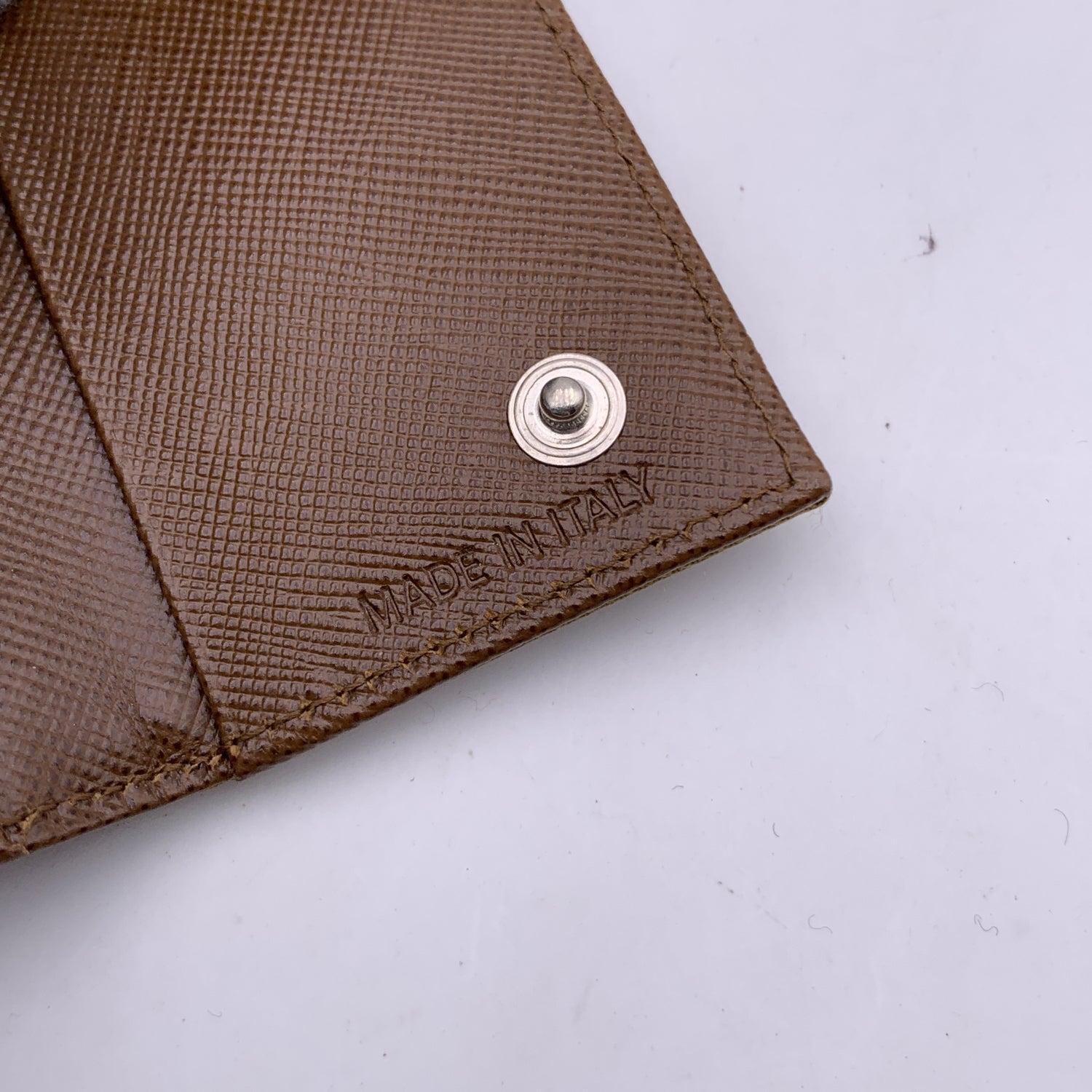 Prada Light Brown Nylon Canvas 6 Key Case Holder Pouch 2