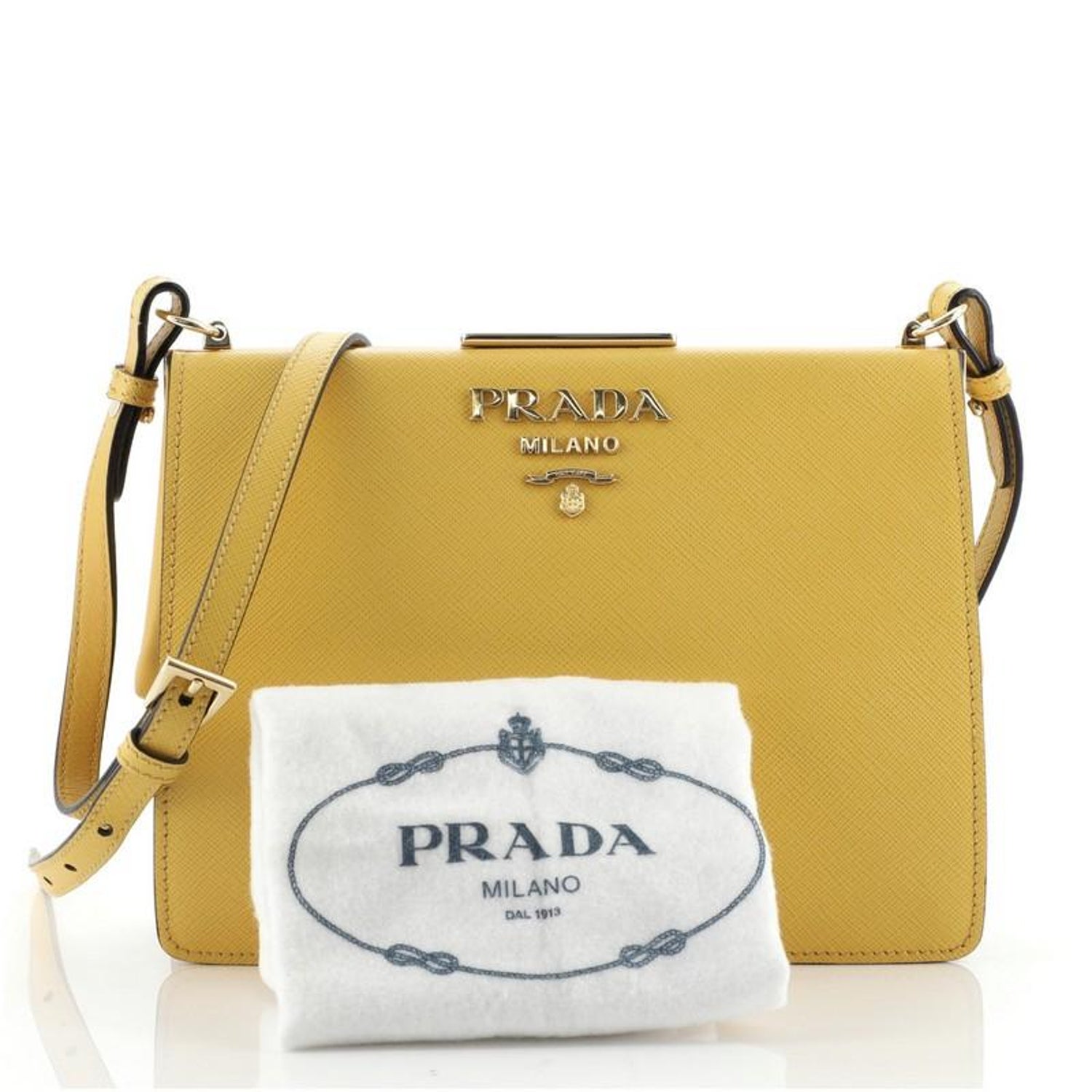 Prada Light Frame Shoulder Bag Saffiano Leather Small at 1stDibs