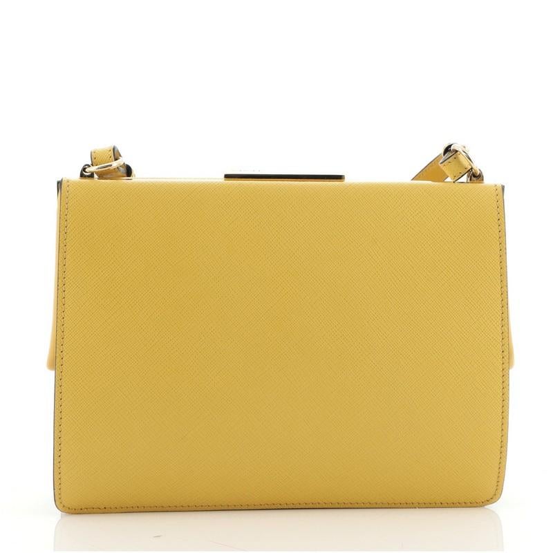 Prada Light Frame Shoulder Bag Saffiano Leather Small