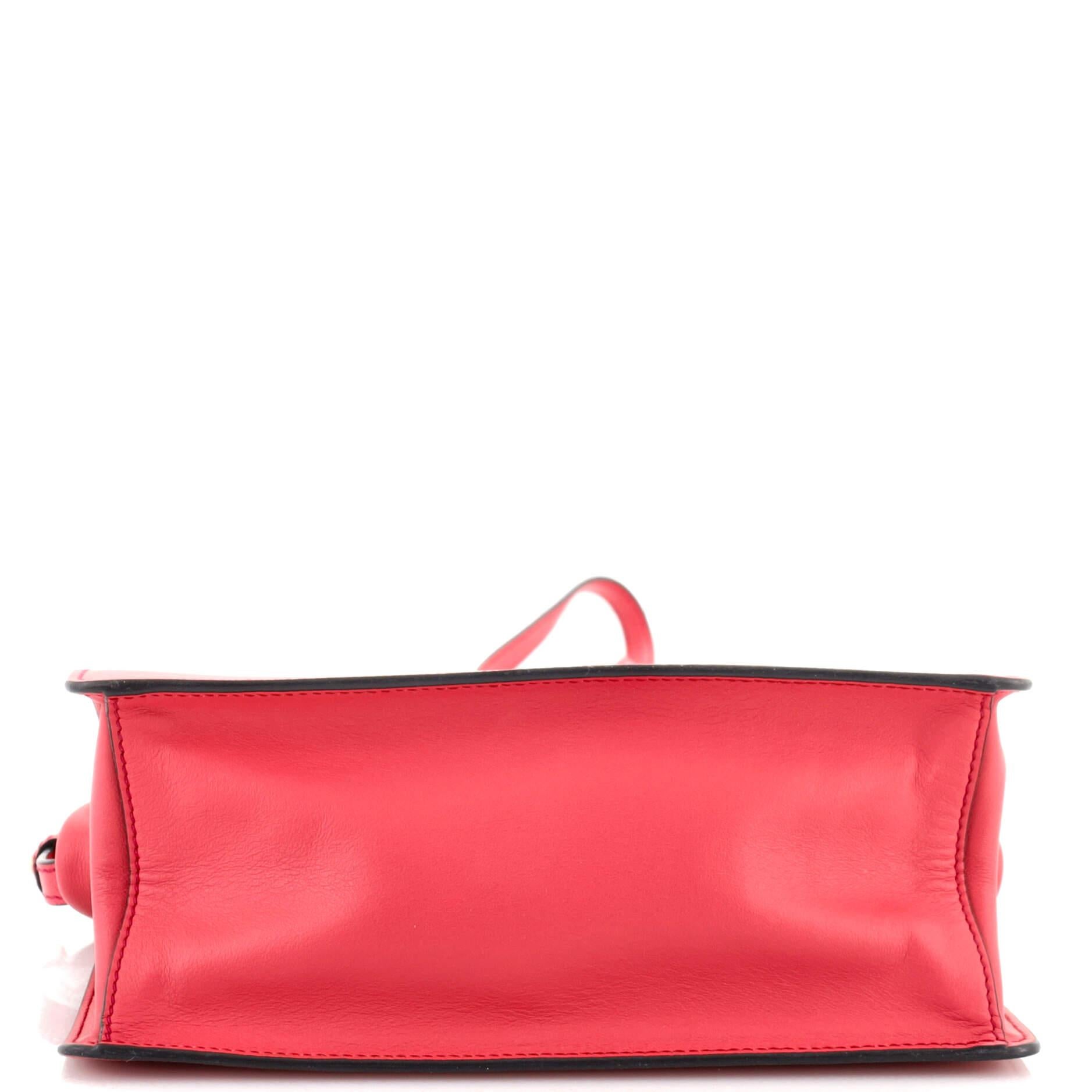 Red Prada Light Frame Shoulder Bag Saffiano Leather Small