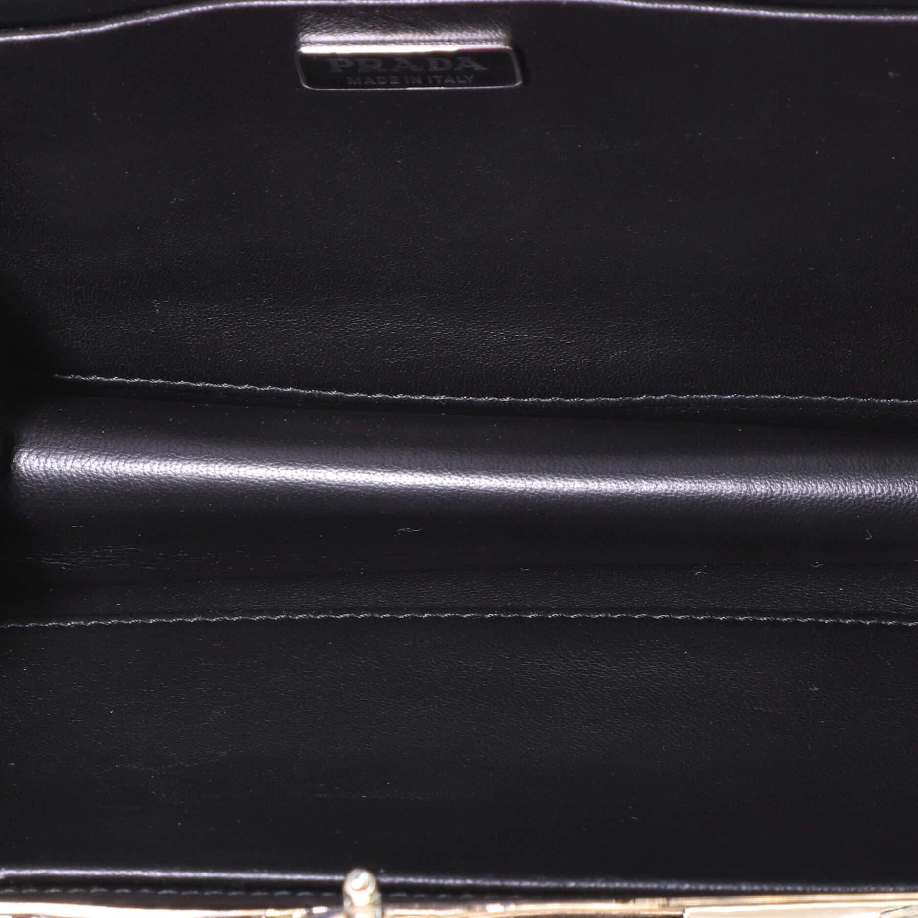 Women's or Men's Prada Light Frame Shoulder Bag Saffiano Leather with Applique Small