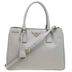 Prada Light Green Saffiano Lux Leather Small Tote