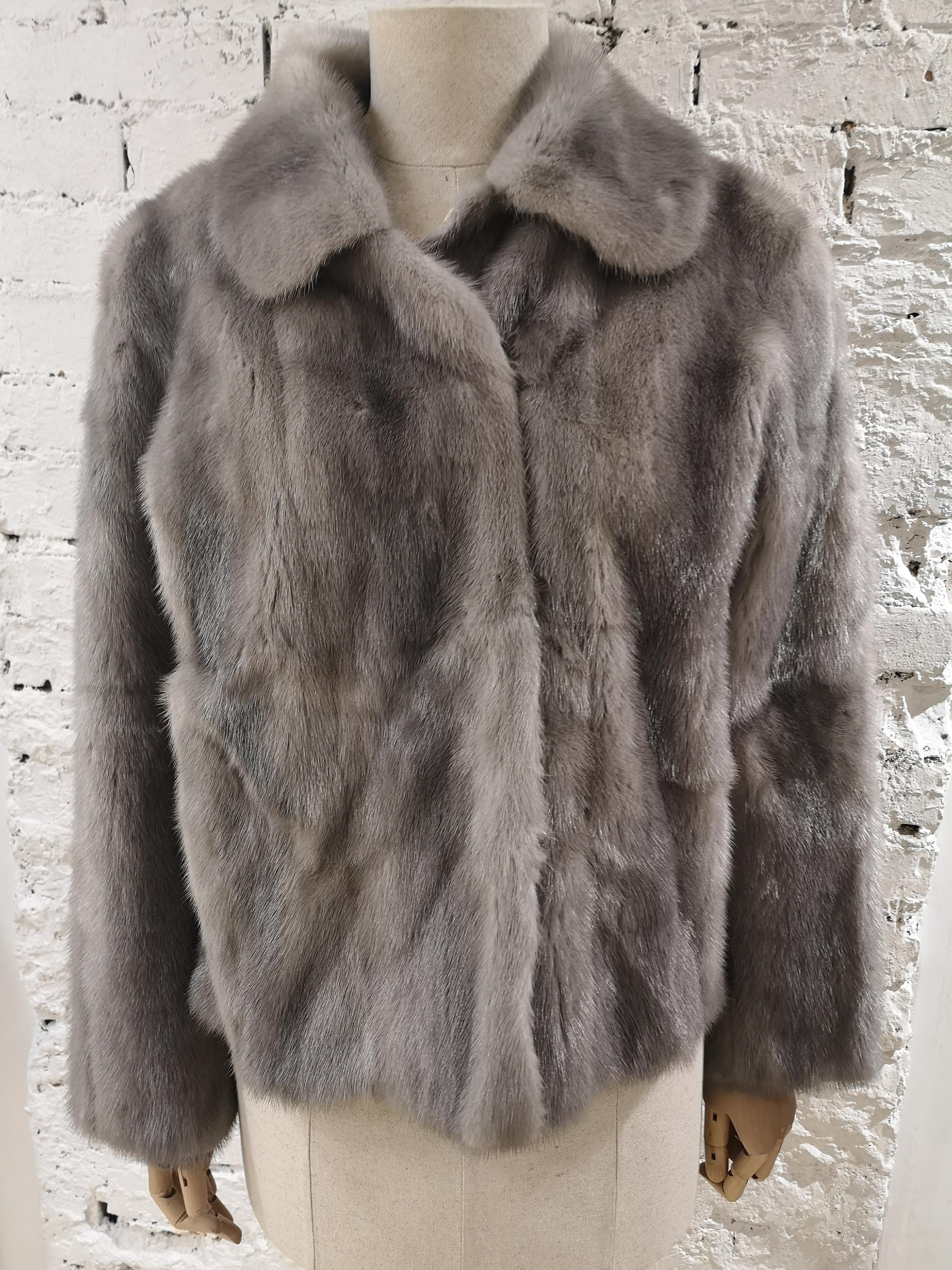 Prada light grey mink fur  2