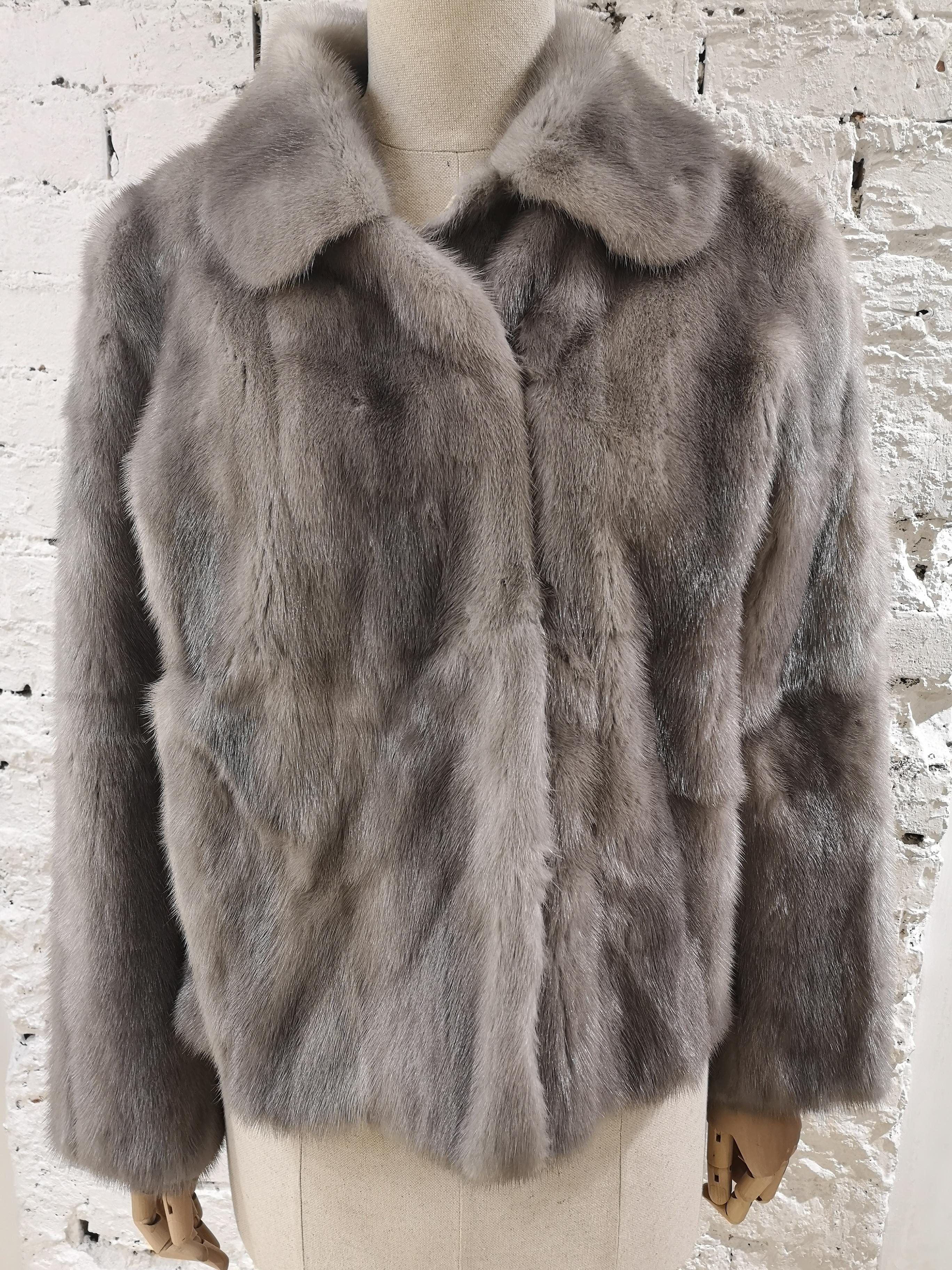 Prada light grey mink fur  4