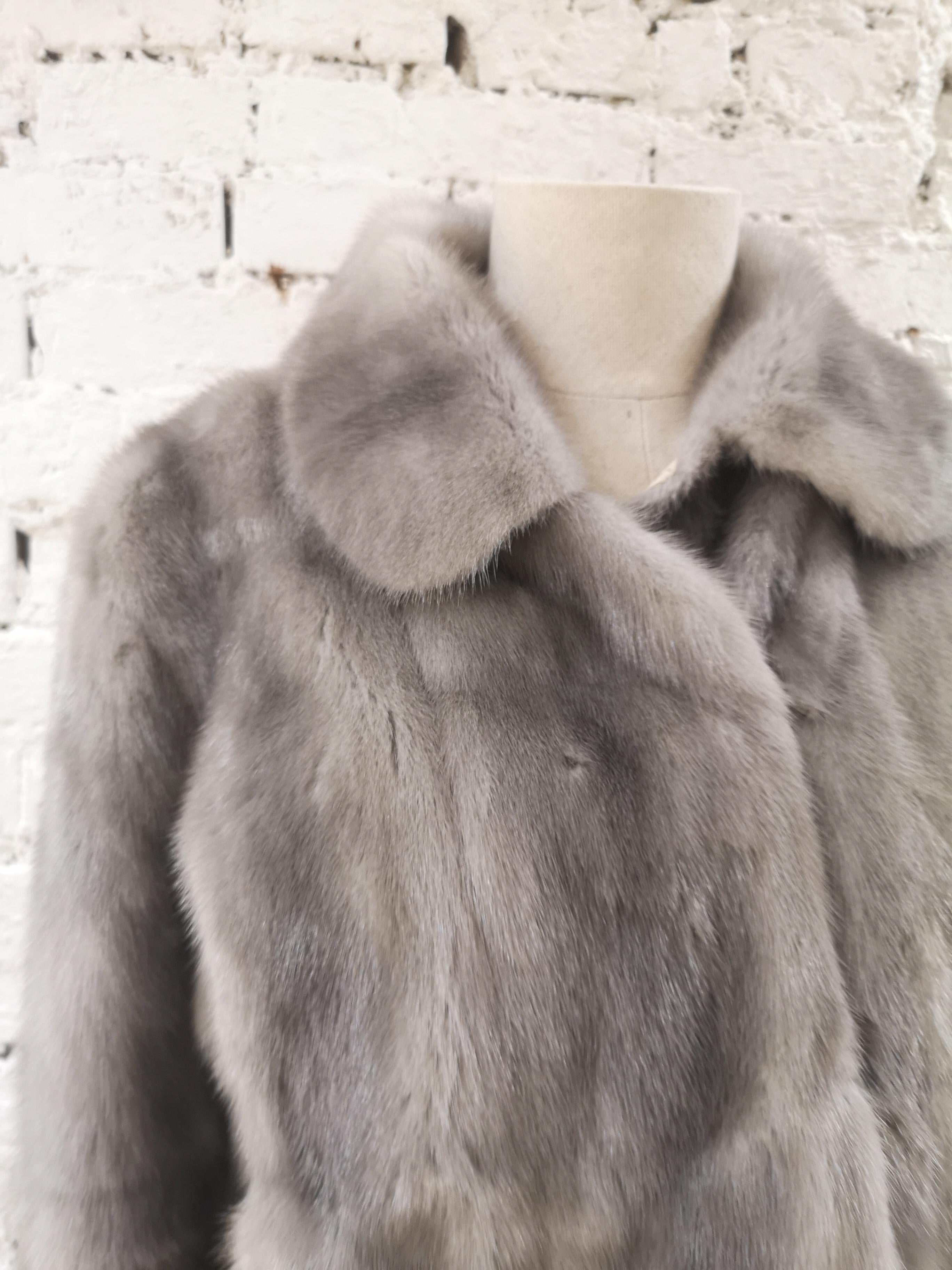 Prada light grey mink fur  7