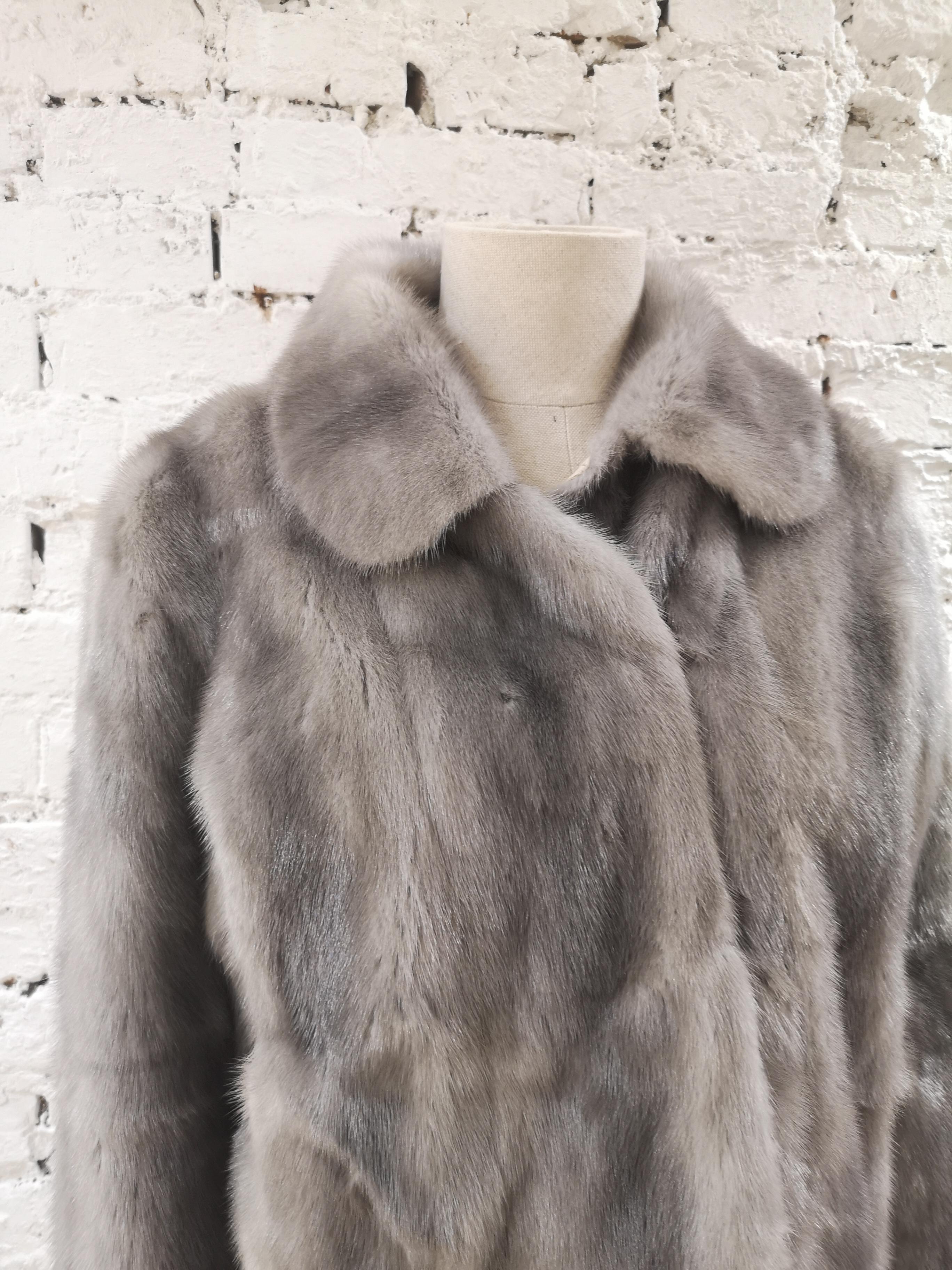 Prada light grey mink fur  8