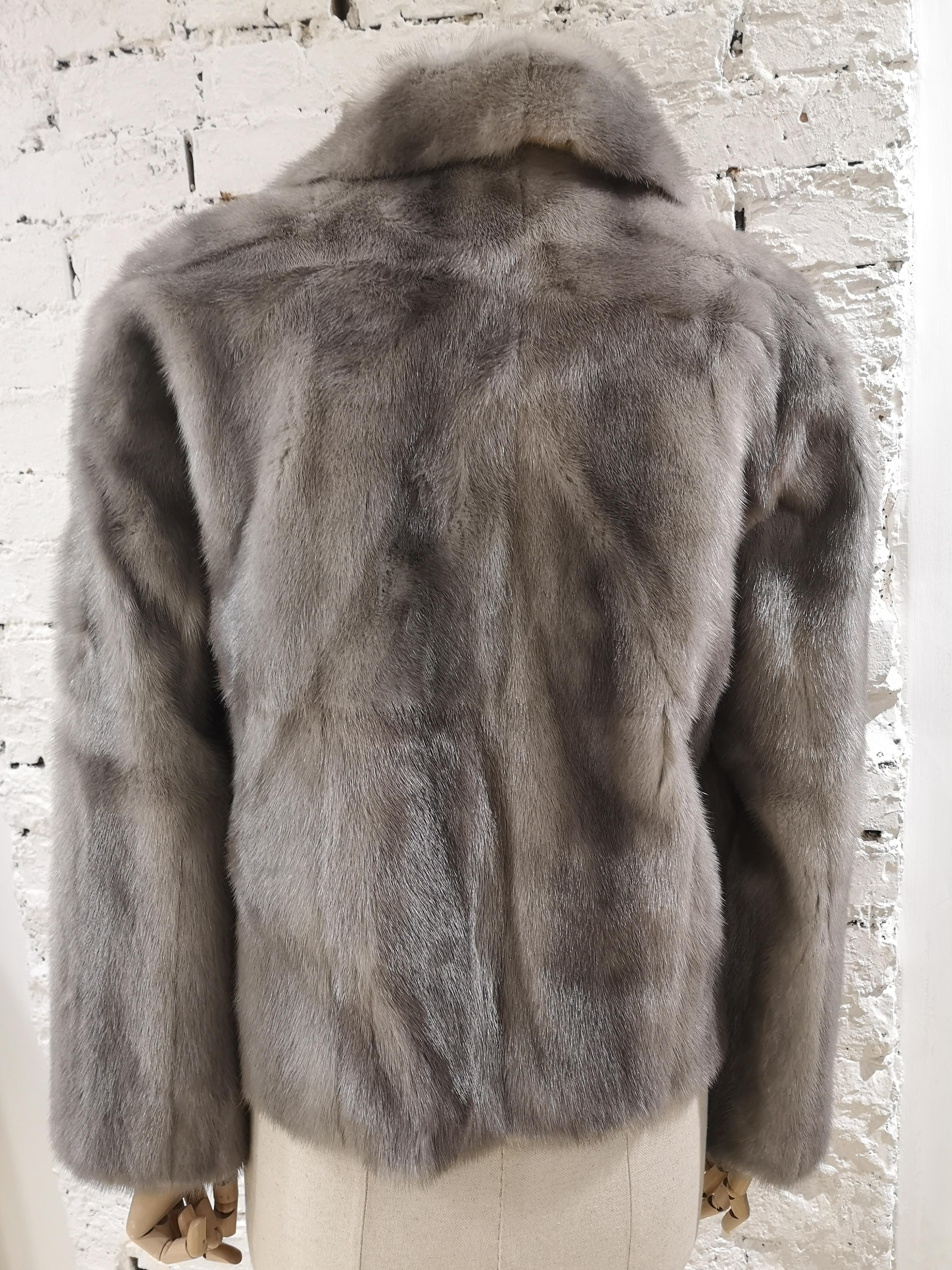 Prada light grey mink fur  10