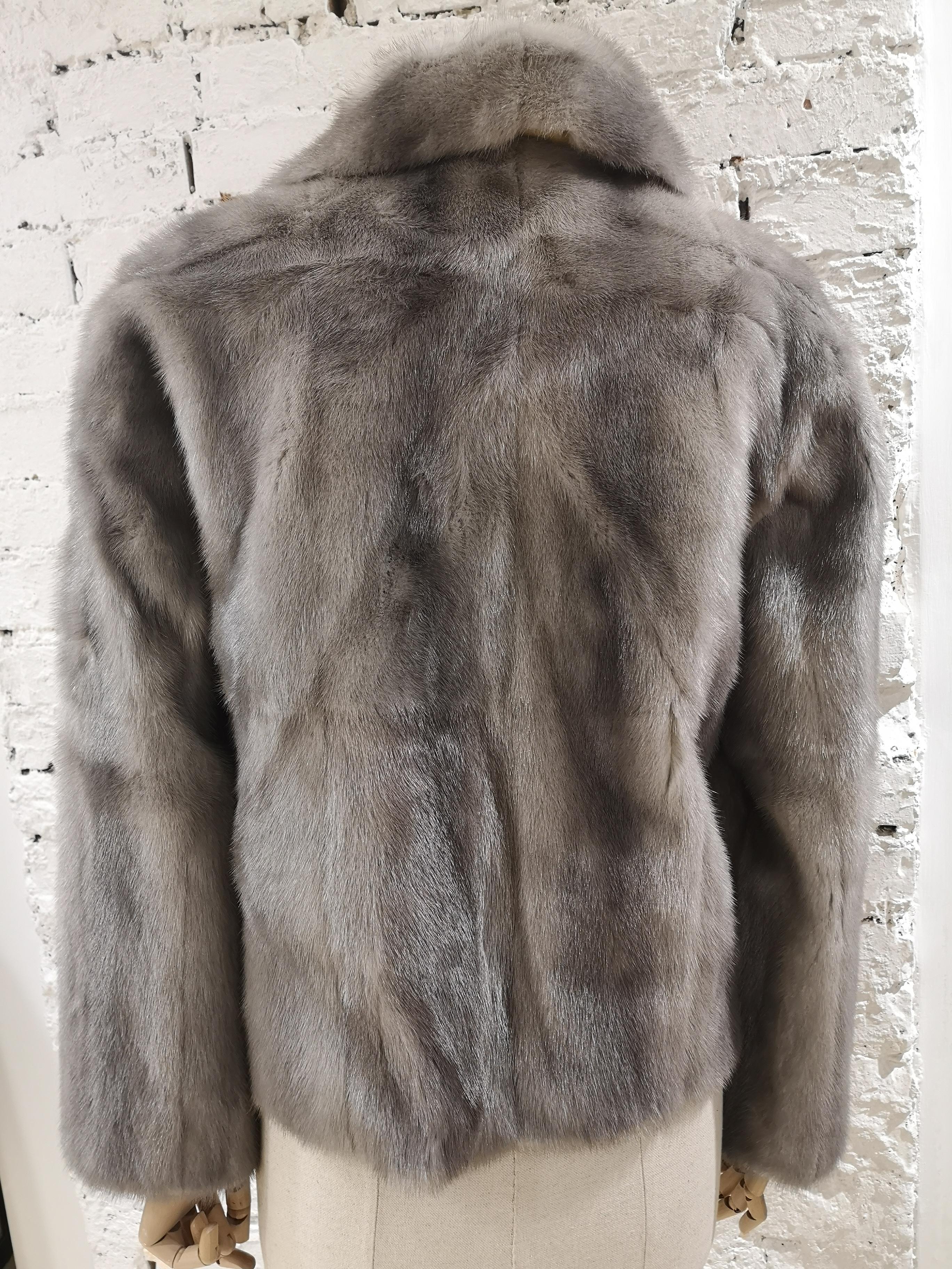 Prada light grey mink fur  11