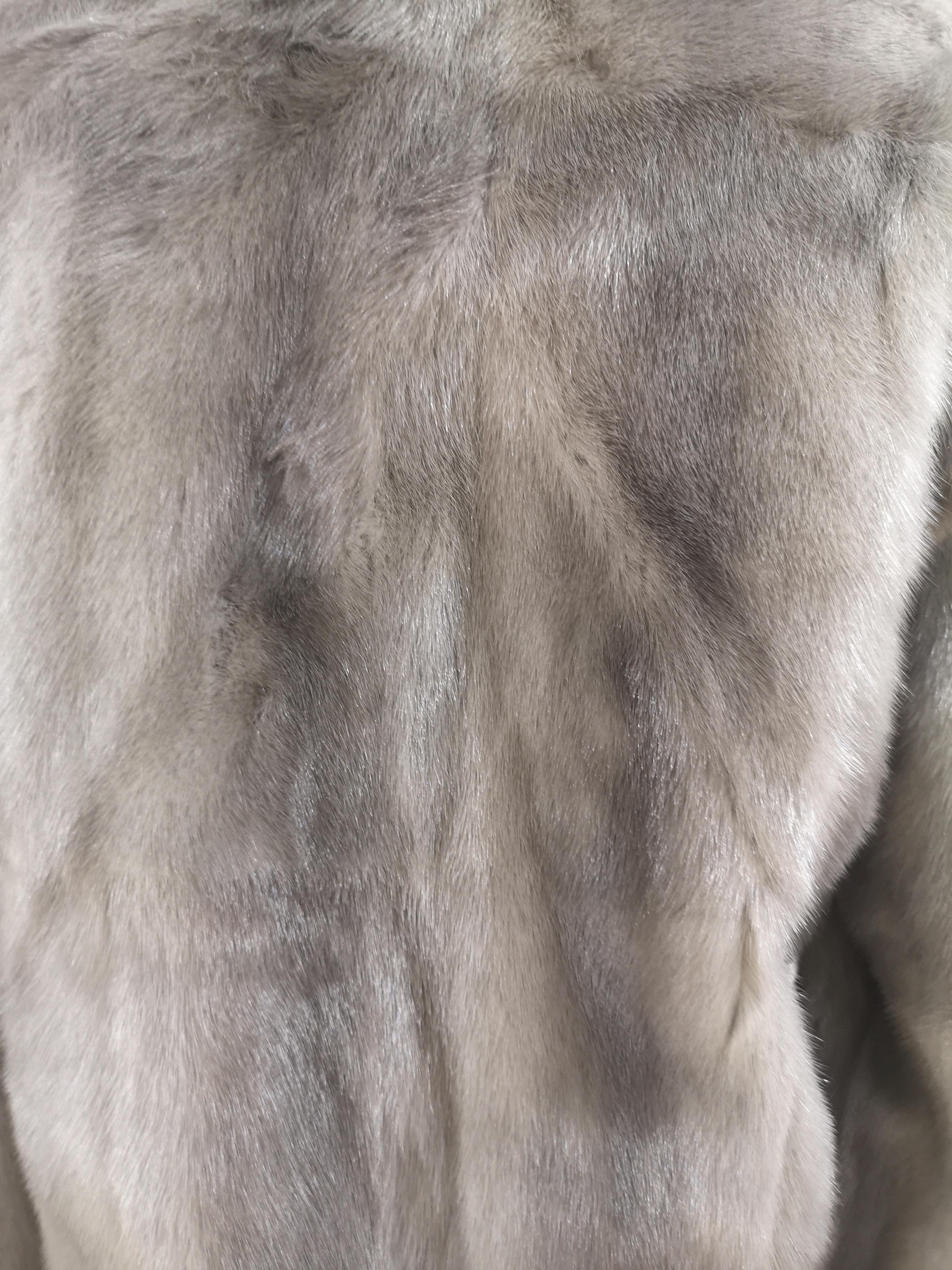 Gray Prada light grey mink fur 