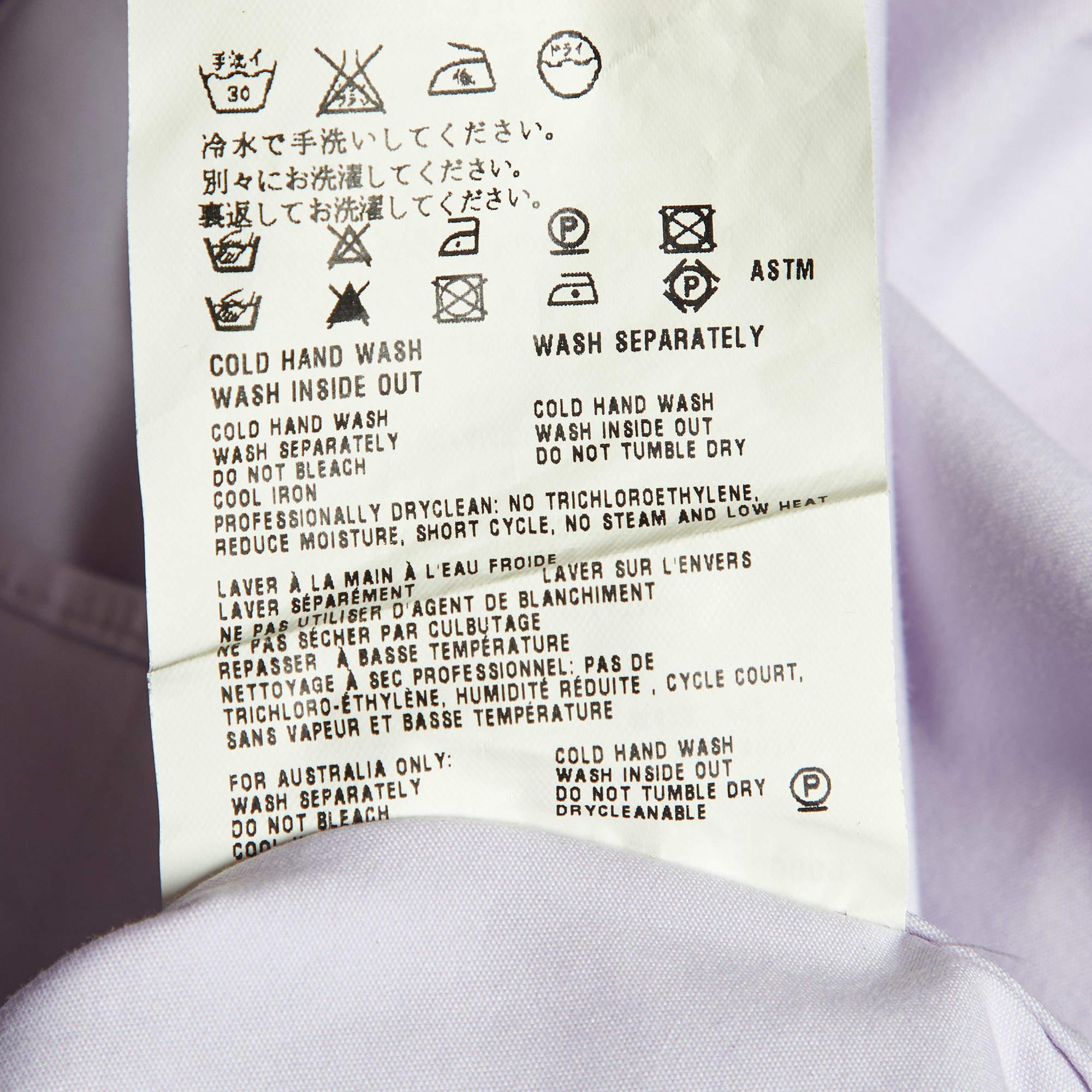 Men's Prada Light Lavender Stretch Cotton Long Sleeve Shirt S