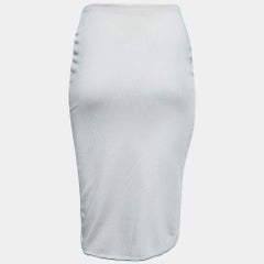 Prada Hellrosa gestrickter Bleistiftrock mit elastisierter Taille S