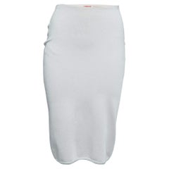 Prada Hellrosa gestrickter Bleistiftrock mit elastisierter Taille S