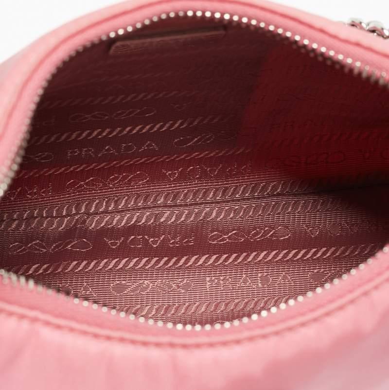 Prada Light Pink Nylon and Leather Re-Edition 2005 Baguette Bag 6