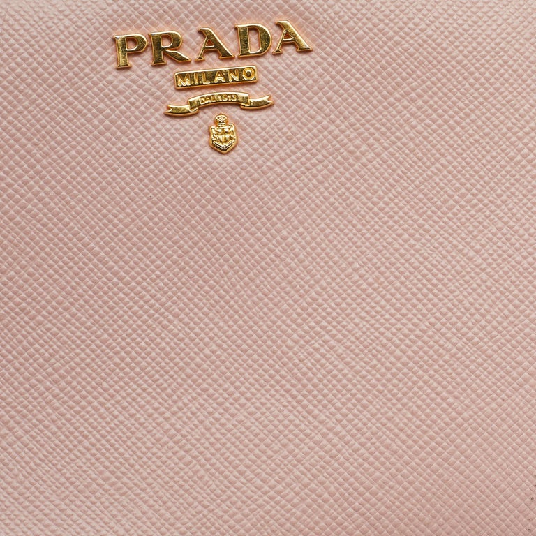 PRADA 1NF674 Pink Saffiano Leather Camera Mini Crossbody Bag AA343