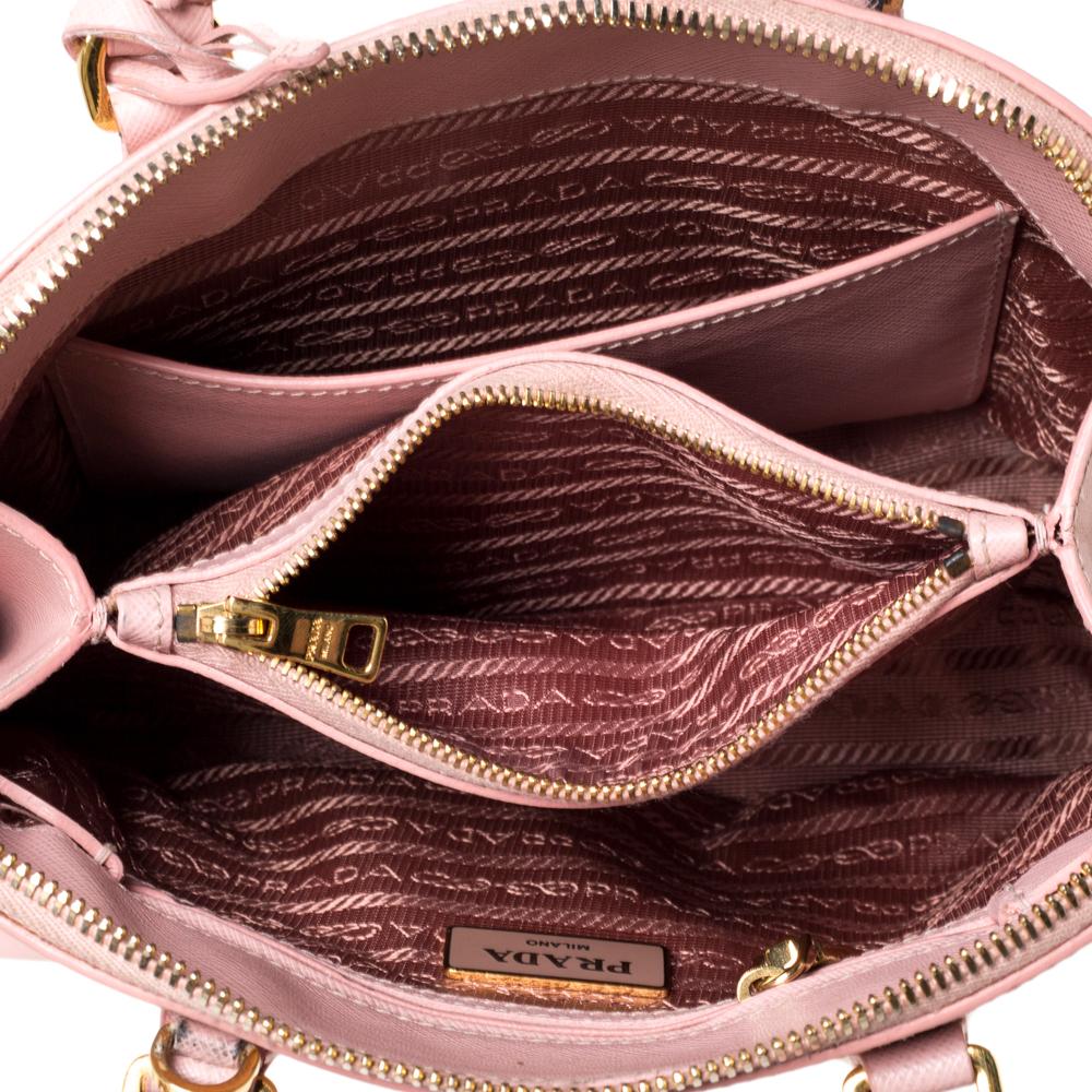 Prada Hellrosa Saffiano Leder Kleine Promenade Schultertasche 4