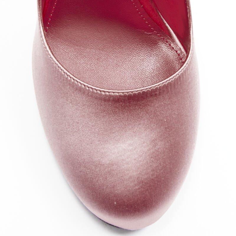 PRADA Lightning Bolt pink silk satin silver metal heel pump EU38 For Sale 1