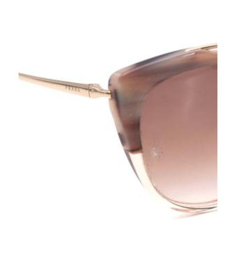 Women's Prada Lilac Acetate & Gold-Tone Metal Cat Eye Sunglasses For Sale