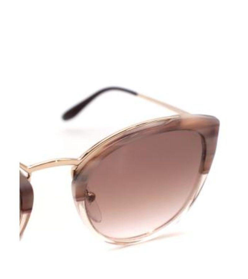 Prada Lilac Acetate & Gold-Tone Metal Cat Eye Sunglasses For Sale 2