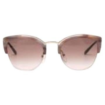 Prada Lilac Acetate & Gold-Tone Metal Cat Eye Sunglasses For Sale