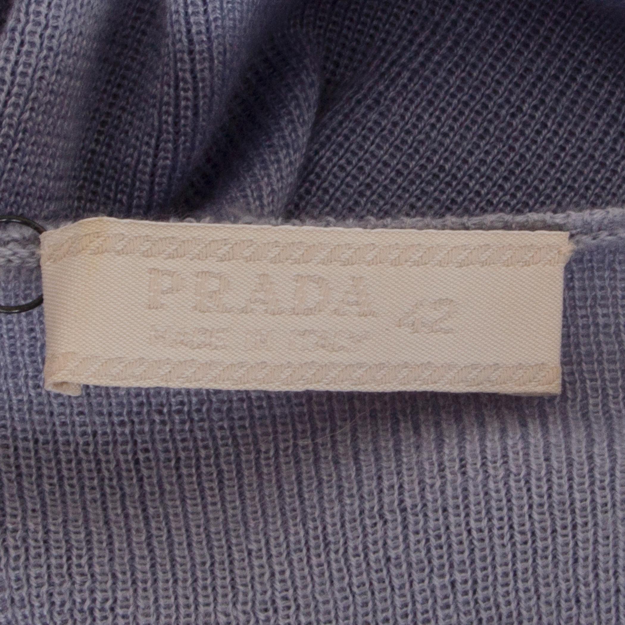 Gray PRADA lilac cashmere & silk CROPPED Cardigan Sweater S