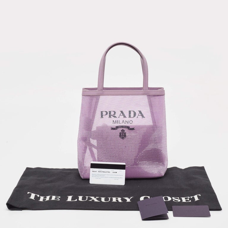 Prada Lilac Mesh Nylon and Sequin Small Lily Tote at 1stDibs